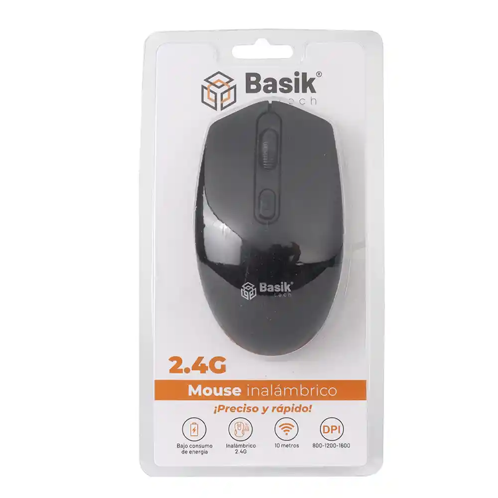 Mouse Inalambrico Basik Tech Negro
