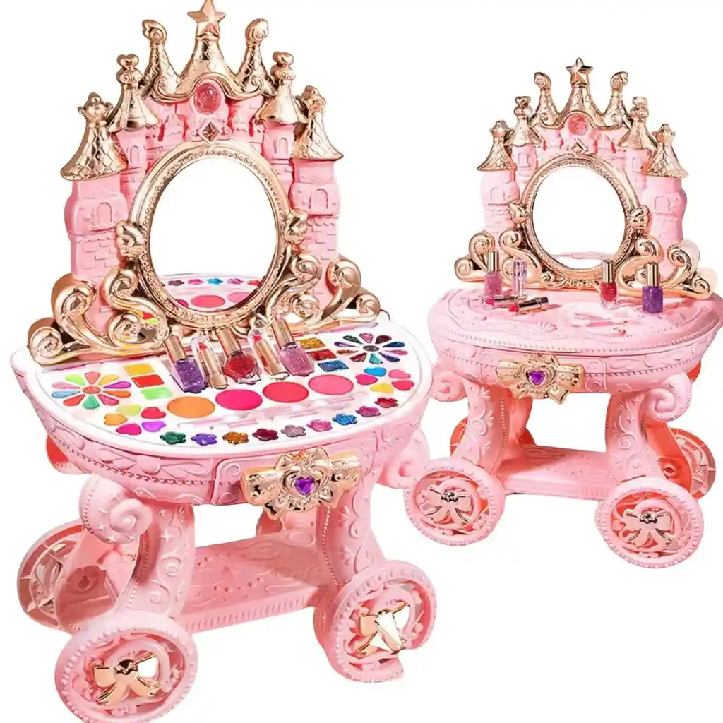 Tocador De Maquillaje Para Niñas Estilo Princesa Con Luz Y Sonido