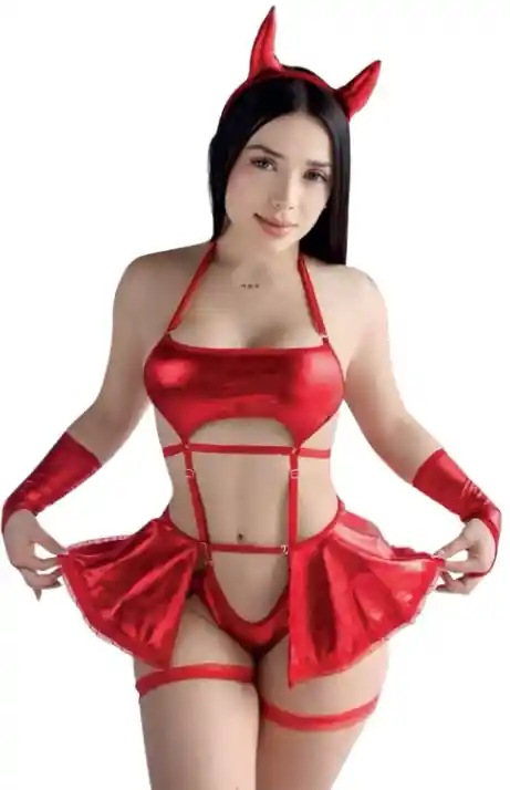 Disfraz De Diabla Lenceria Erotica Para Mujer Ds013