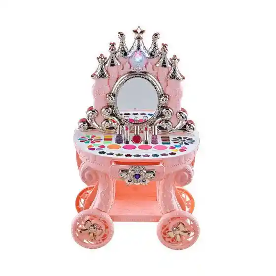 Tocador De Maquillaje Para Niñas Estilo Princesa Con Luz Y Sonido