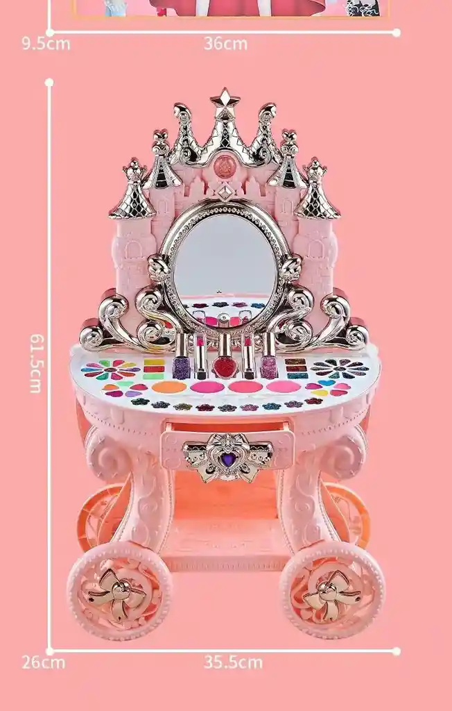 Tocador De Maquillaje Para Niñas Estilo Princesa Con Luz Y Sonido