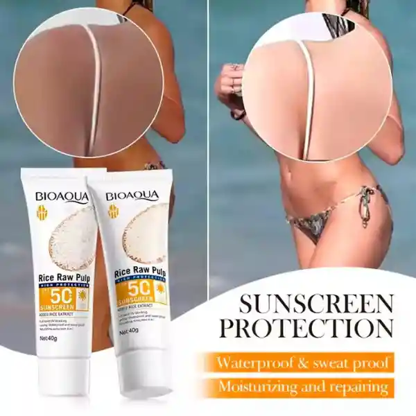 Protector Solar De Arroz Bioaqua ☀️ Hidratación Y Cuidado Diario