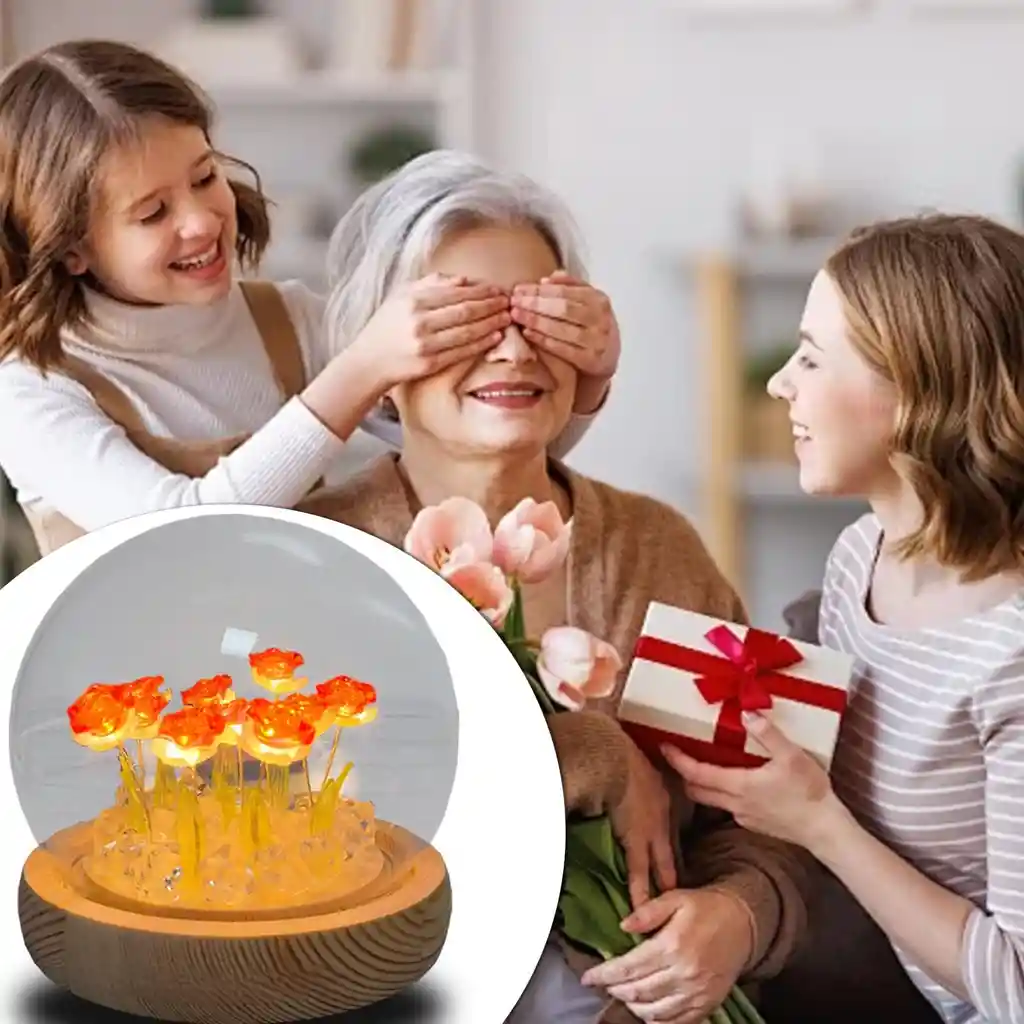 Lámpara De Mesa Tulipanes Artificial Con Interface Usb Decorativa