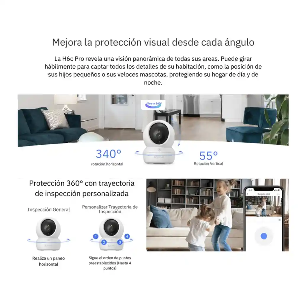 Cámara Ezviz H6c Pro 2k Interior / Visión Nocturna A Color