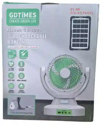 Ventilador Gd-8023 Recargable Panel Solar