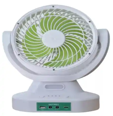 Ventilador Gd-8021 Recargable + Bombillo Led Y Panel Solar