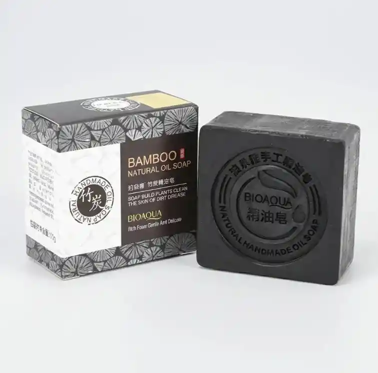 Jabon Facial Artesanal Carbon De Bambu Bioaqua 100gr