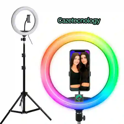 Aro De Luz 26cm Multicolor + Tripode