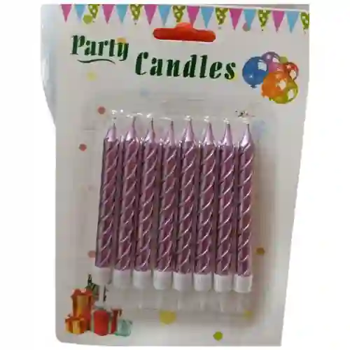 Vela Explendor Troquelada Oro Rosa X8und