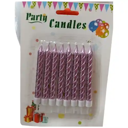 Vela Explendor Troquelada Oro Rosa X8und