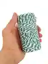 Hilo De Algodon Decorativo Blanco Y Verde 2mm X 100metros