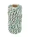 Hilo De Algodon Decorativo Blanco Y Verde 2mm X 100metros