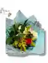 Bouquet De 6 Rosas De Colores Follajes