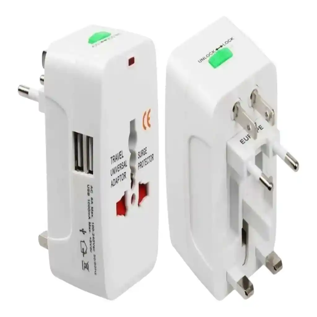 Adaptador Con Cabeza Europea, Entrada Usb Para Viaje Sag24810-32