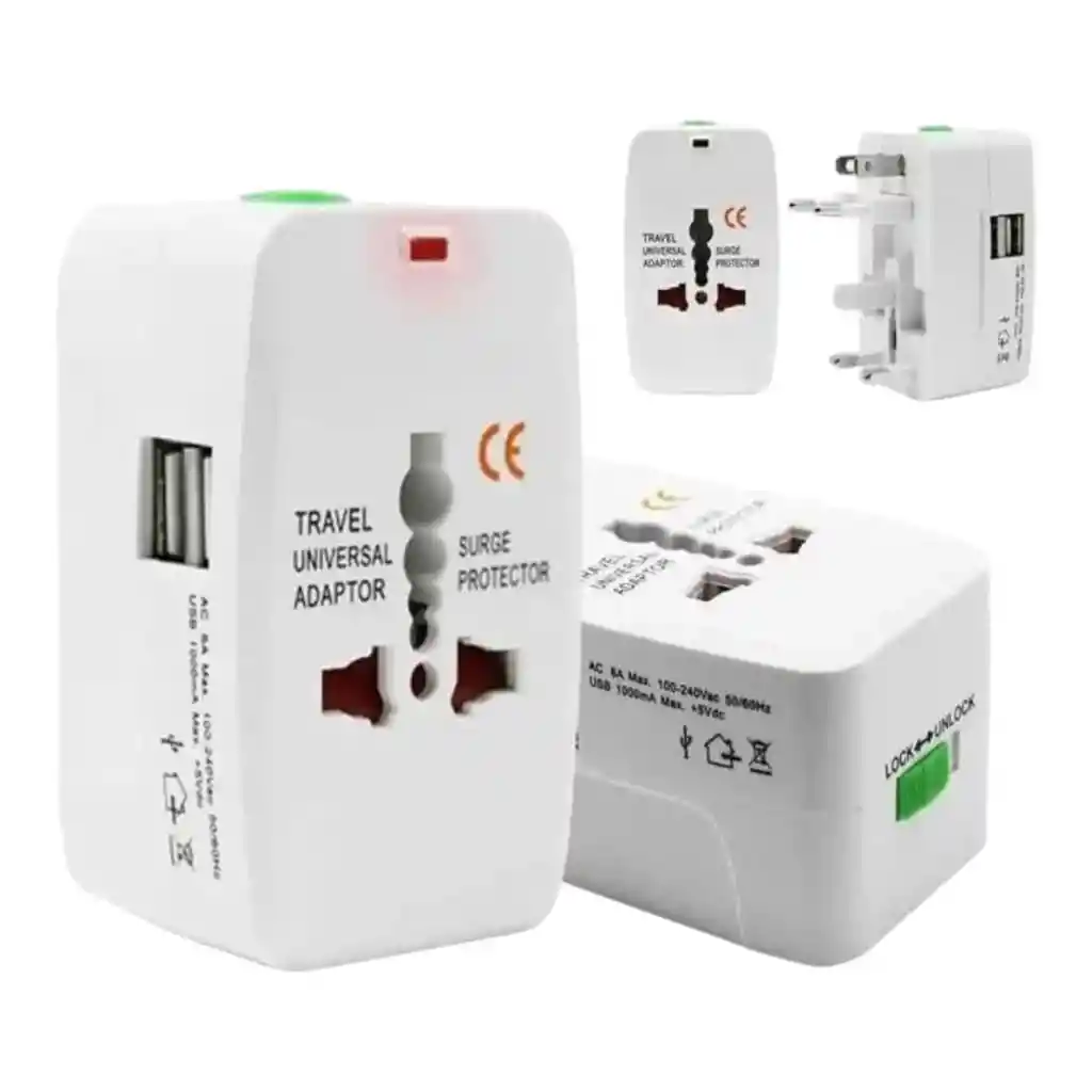 Adaptador Con Cabeza Europea, Entrada Usb Para Viaje Sag24810-32