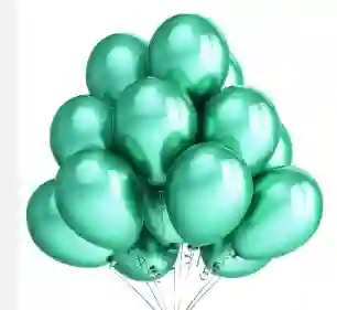Paquete Por 20 Unidades De Globos Bombas R-12 Color Verde Metalizado