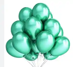 Paquete Por 20 Unidades De Globos Bombas R-12 Color Verde Metalizado