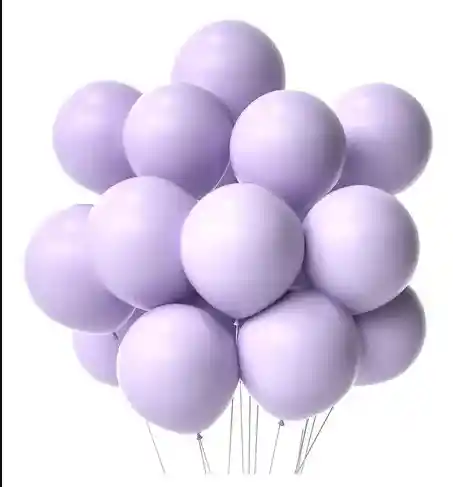 Paquete Por 20 Unidades De Globos Bombas R-12 Color Morado Claro