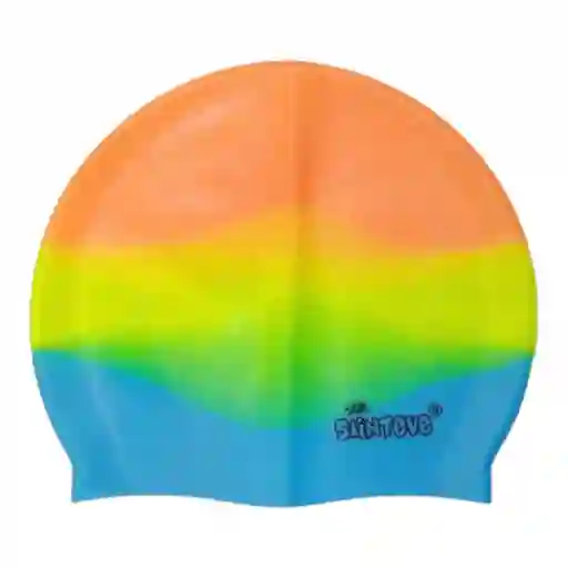 Gorro De Natación De Silicona Multicolor Antideslizante