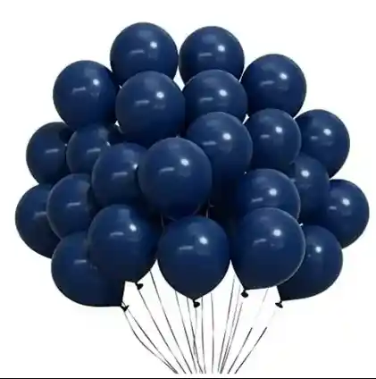 Paquete Por 20 Unidades De Globos Bombas R-12 Color Azul Oscuro