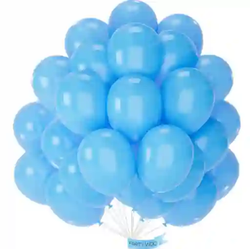 Paquete Por 20 Unidades De Globos Bombas R-12 Color Azul Cielo