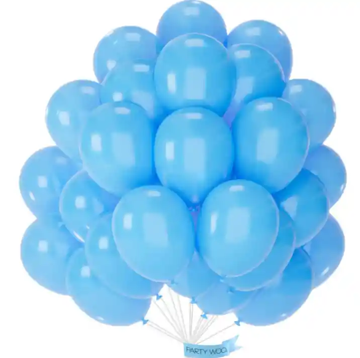 Paquete Por 20 Unidades De Globos Bombas R-12 Color Azul Cielo