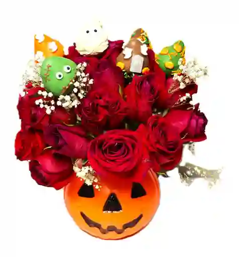 Rosas Rojas Y Fresas Con Chcolate Encanto De Calabaza