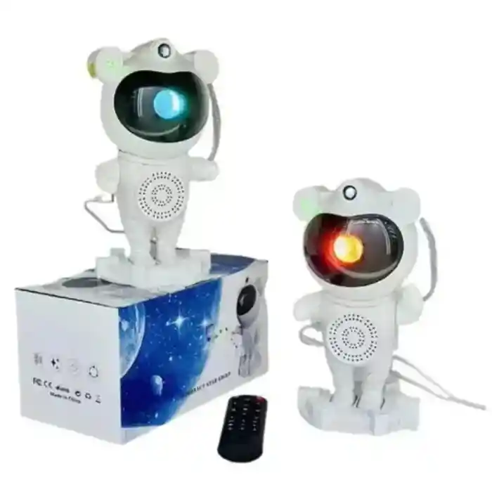 Proyector Astronauta Con Parlante Conexion Bluetooth Para Dormitorio Blanco