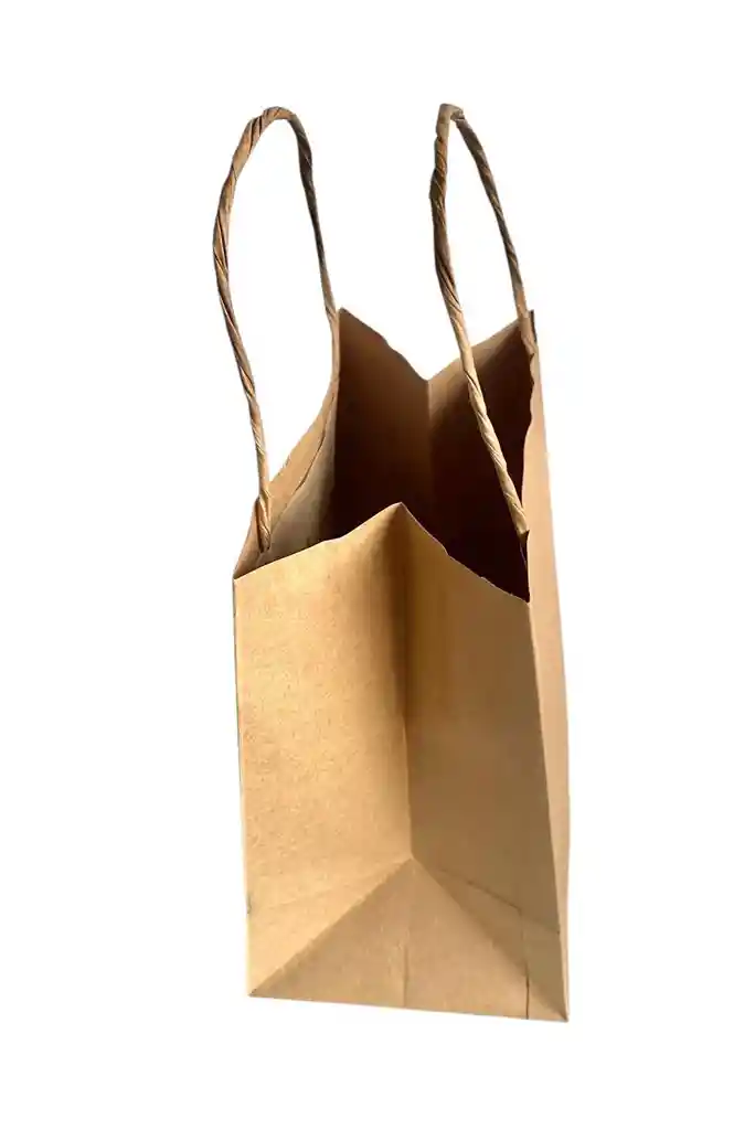 Bolsa Papel Kraft # 5 Con Manija 16x20x12 Cms