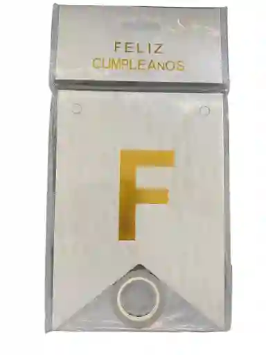 Letrero Feliz Cumpleaños Escarchado Tipo Banderin Color Plateado
