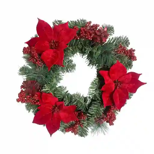 Corona 45cm Flores Navidad Expressions Christmas