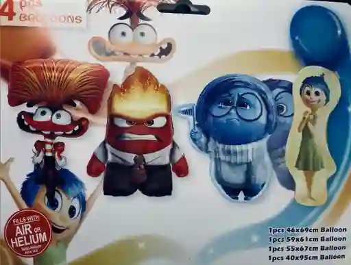 Bombas Globos Por 5 Piezas Diseño Intensamente Para Decoracion De Fiestas Niño O Hombre O Mujer
