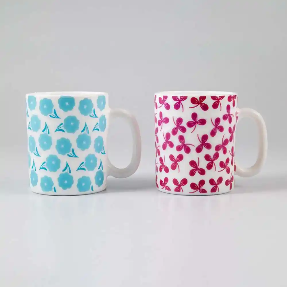 Mug Taza Expressions Multicolor 320 Ml 4 Pz Vidrio Opal