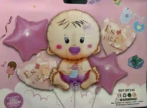 Bombas Globos Por 5 Piezas Diseño Es Una Niña Revelacion De Genero Bebe Para Decoracion De Fiestas Niño O Hombre O Mujer