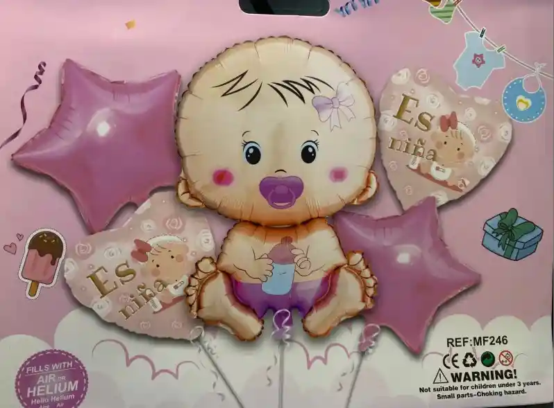 Bombas Globos Por 5 Piezas Diseño Es Una Niña Revelacion De Genero Bebe Para Decoracion De Fiestas Niño O Hombre O Mujer