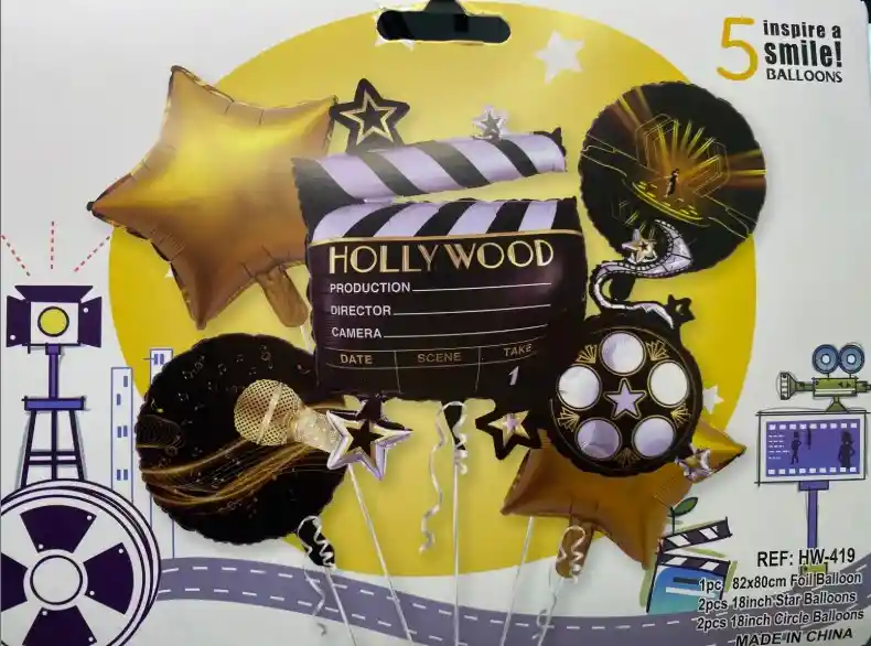 Bombas Globos Por 5 Piezas Diseño Cine Hollywood Peliculas Para Decoracion De Fiestas Niño O Hombre O Mujer