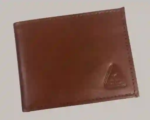 Billetera Hombre Cuero Lizo Color Cafe Madera