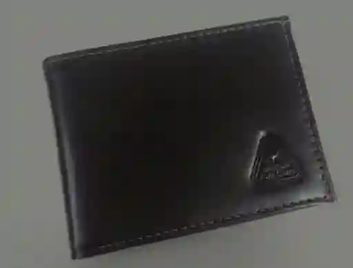 Billetera Hombre Negra Cuero Liso