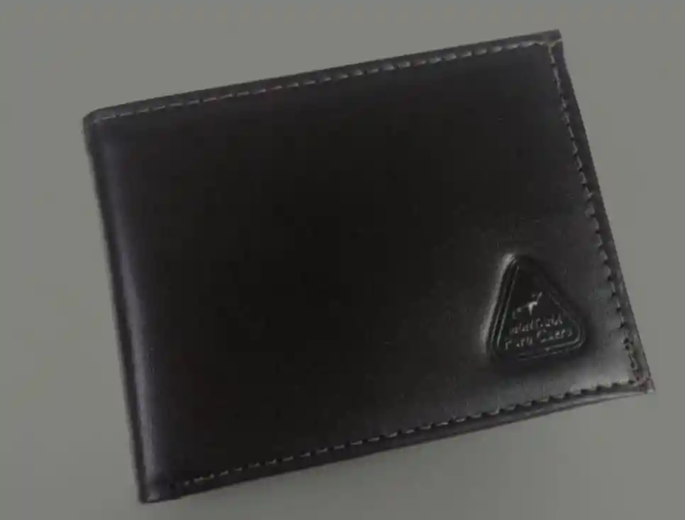 Billetera Hombre Negra Cuero Liso