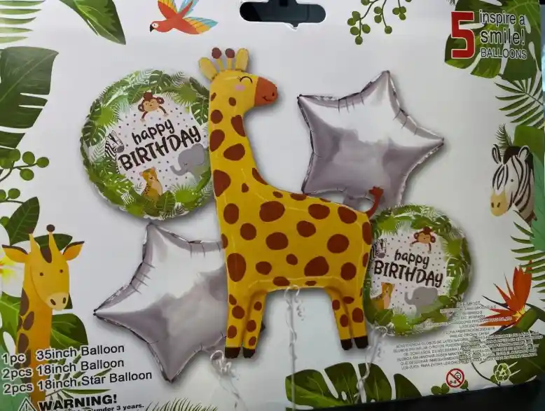 Bombas Globos Por 5 Piezas Diseño Selva Jirafa Para Decoracion De Fiestas Niño O Hombre O Mujer