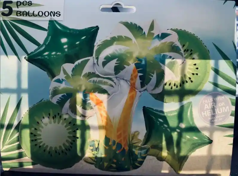 Bombas Globos Por 5 Piezas Diseño Playa Con Palmeras Para Decoracion De Fiestas Niño O Hombre O Mujer