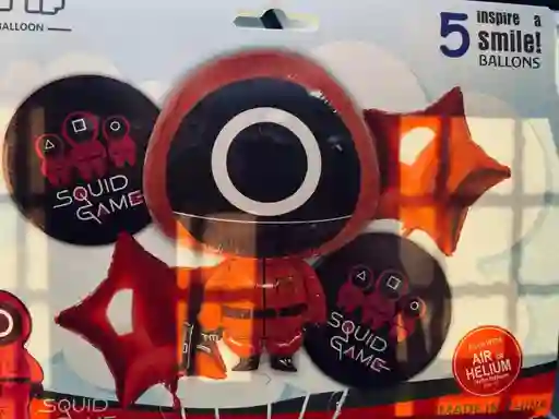 Bombas Globos Por 5 Piezas Diseño El Juego Del Calamar Para Decoracion De Fiestas Niño O Hombre O Mujer