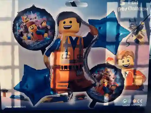 Bombas Globos Por 5 Piezas Diseño Una Gran Aventura Lego Para Decoracion De Fiestas Niño O Hombre O Mujer