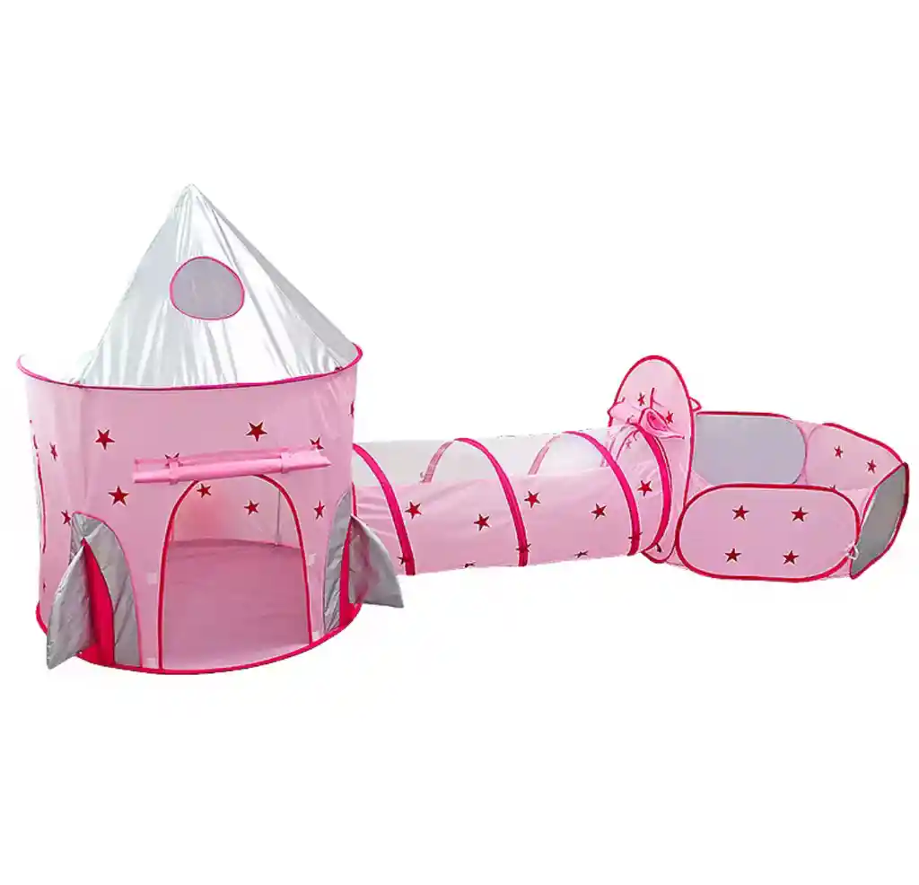 Carpa Castillo Con Túnel Y Piscina De Princesa Original Rosada