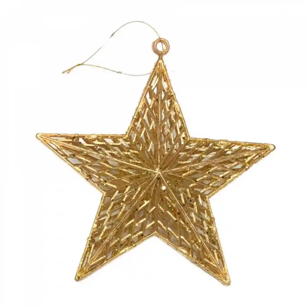 Adorno Arbol Santini Estrella 19x1cm Dorado Plastico