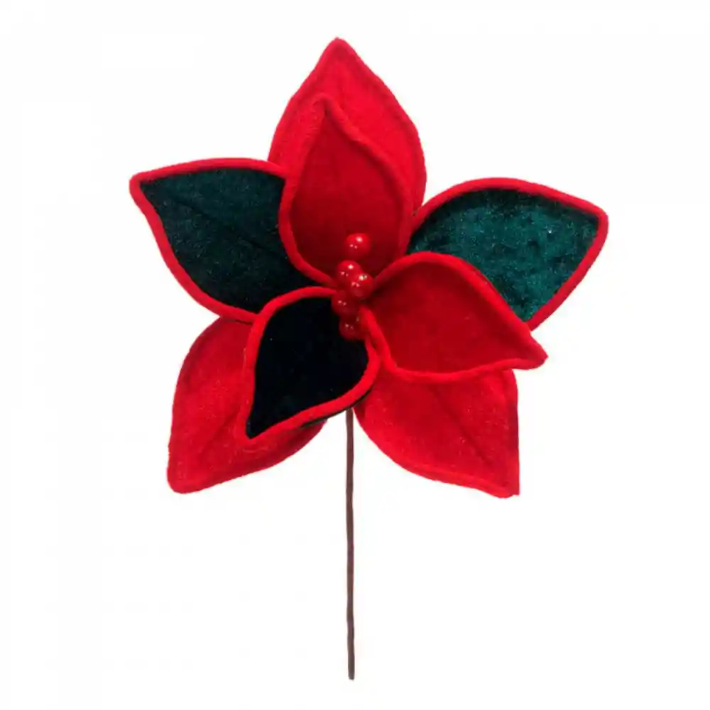 Flor Miro Christmas 1x25cm Rojo Verde
