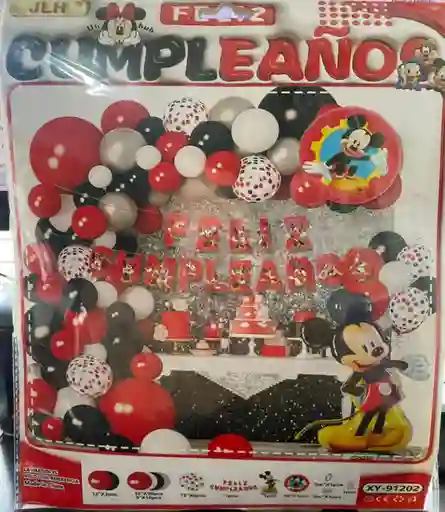 Bombas Globos Por 75 Piezas Tipo Arco Feliz Cumpleaños Mickey Mouse Para Decoracion De Fiestas Niño O Hombre O Mujer
