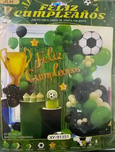 Bombas Globos Por 63 Piezas Tipo Arco Feliz Cumpleaños Futbol Para Decoracion De Fiestas Niño O Hombre O Mujer