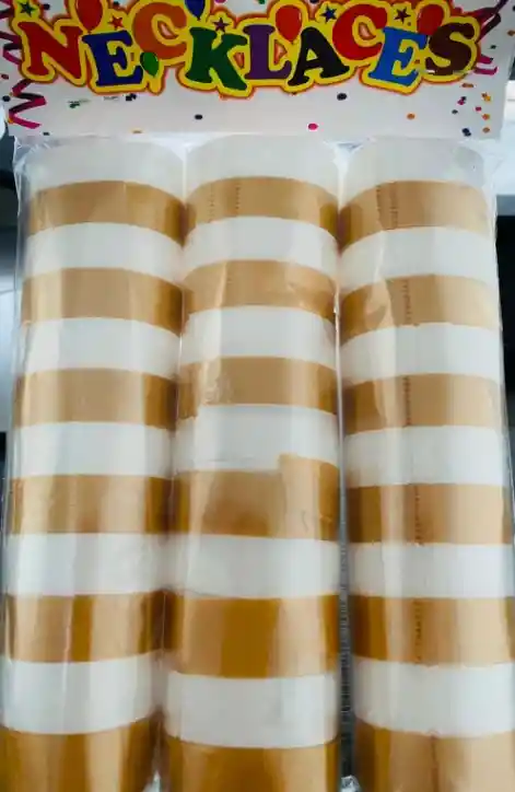 Paquete De Serpentinas Dorado Y Blanco Decoracion De Fiestas