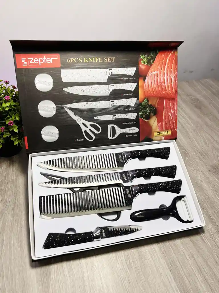 Set De Cuchillos Antiadherentes Zepter (6 Piezas) Profesional
